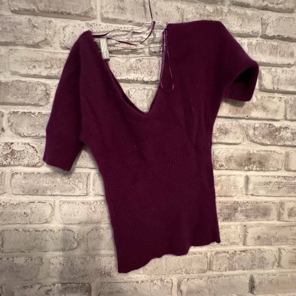 Armani Exchange Deep Purple V-Neck Sweater